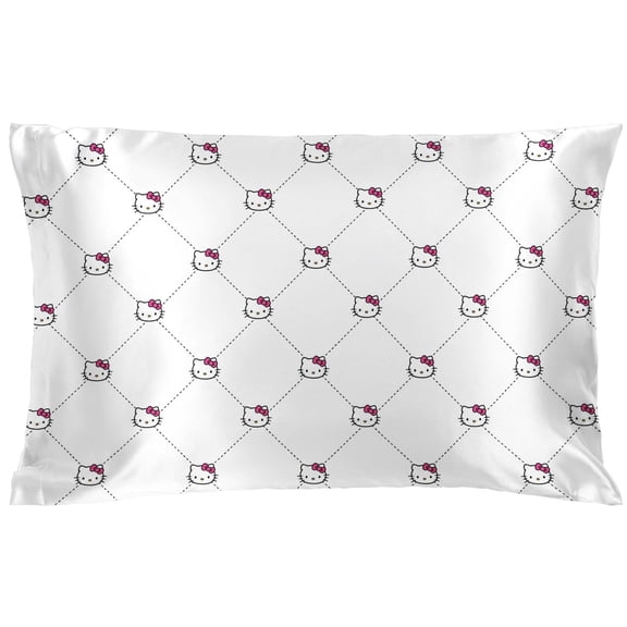 Jay Franco Satin Pillowcase - Standard Size 20x30 Inch Silky Soft Premium Pillow Cover, White - Hello Kitty