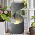 thumbnail image 2 of Magic Union Outdoor S-Shaped Water Fountain, Spiral Waterfall Indoor Fountain Outside Garden Decor with LED Lights & Pump, Curved Patio Resin Fountains for Yard, Deck, Porch and Home Decorations, 2 of 8