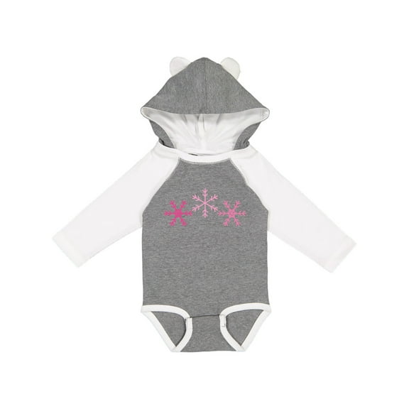 Inktastic Pink Snowflakes Boys or Girls Long Sleeve Baby Bodysuit
