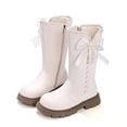 thumbnail image 4 of BXJX Girls Mid-Calf Boots, Side Zipper Fashion Fall Winter Non-Slip Kids Riding Boots White Size 12.5 Little Kids, 4 of 7