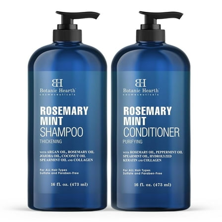 Botanic Hearth Rosemary Mint Shampoo and Conditioner Set, Thickening Formula, Promotes Hair Growth and Scalp Health Sulfate Free & Paraben Free, for Men & Women - 16 fl oz each