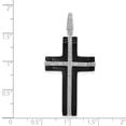 thumbnail image 2 of Auriga Fine Jewelry 14K White Gold 1/4ct. Diamond and Onyx Cross Pendant for Women (L-46.5mm, W-22.5mm), 2 of 6