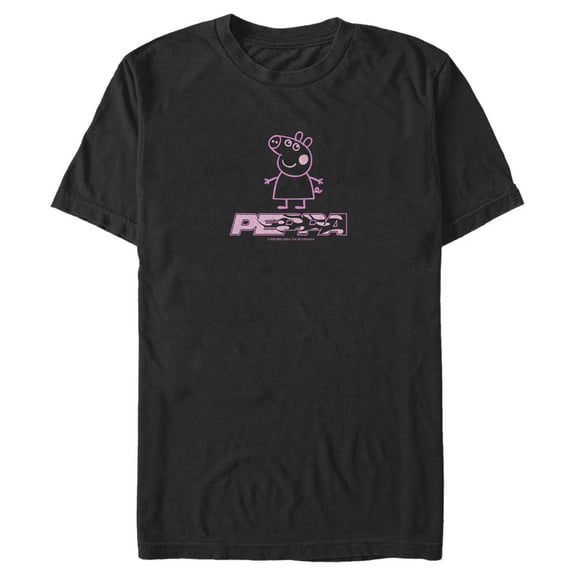 Men's Peppa Pig Neon Flame Logo Graphic T-Shirt