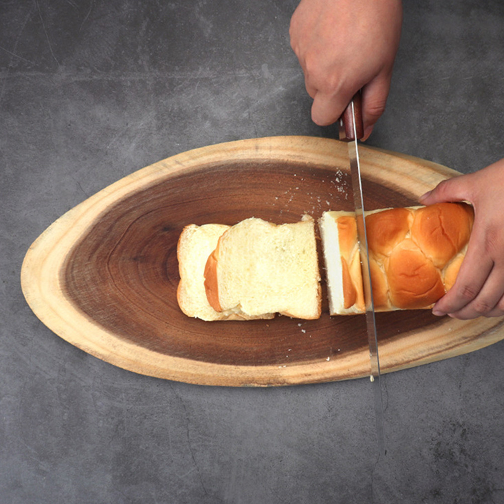 HINTRMENT Bread Board Acacia Wood 1Pack For Dessert Plate At Christmas