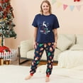 thumbnail image 5 of Rohuuque Christmas Pajamas for Family for Mom Matching Family Sets Christmas Print Casual Short Sleeve Top With Bottom Outfits Home Wear 2025 Blue, 5 of 7
