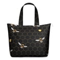 thumbnail image 1 of Cute Bee Travel Tote Bag, Honeycomb Print Design Weekender Duffel, Bumble Bee Pattern Multipurpose Lightweight Carry-on for Business and Travel, 1 of 5