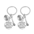 thumbnail image 1 of EeaseCA 2pcs Decorative Key Hanging Decors Musical Microphone Designed Keychains, 1 of 8