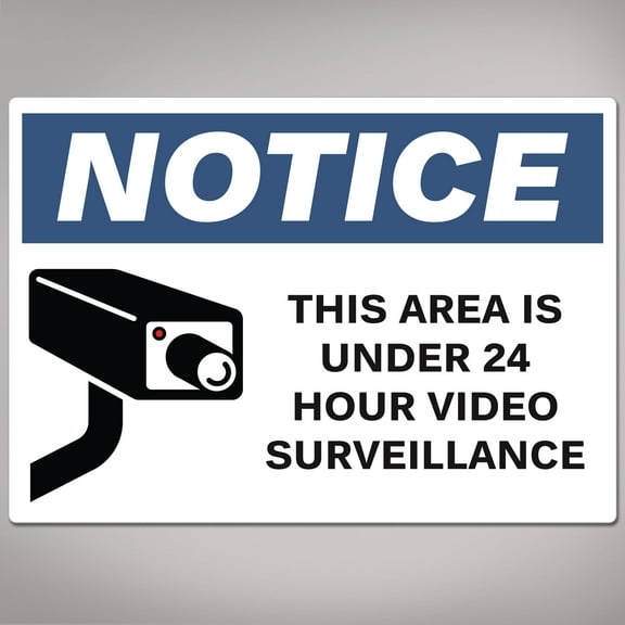 Avery 24 Hour Video Surveillance Notice Labels, 3.5" x 5", 8 Labels