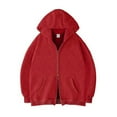 thumbnail image 2 of FRSASU Mens Cardigan Hoodies Full Zip Sweaters Jacket Fashion Regular Fit Sweater Hooded Coat Red, 2 of 3