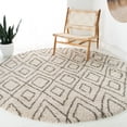 thumbnail image 3 of SAFAVIEH Hudson Augustine Geometric Shag Area Rug, Ivory/Grey, 4' x 6', 3 of 11
