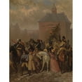 thumbnail image 2 of Johannes Hinderikus Egenberger 15x18 Gold Ornate Wood Frame and Double Matted Museum Art Print Titled - The Arrival of the French, Anno 1795 (1837-1897), 2 of 4