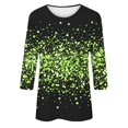 thumbnail image 4 of Prolriy Hauts d'Été pour Femmes 2025 Haut à Manches Longues Col Rond Imprimé Cœur Rouge pour la Saint-Valentin Vert Menthe m, 4 of 4