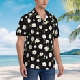 thumbnail image 5 of Xecao Daisies Flowers print Hawaiian shirt - a stylish short-sleeve button-down for men, perfect for casual beach and tropical outings., 5 of 9