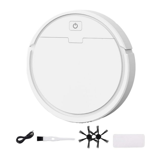 Robot aspirador 3 en 1 con potente succión, aspira, barre y friega, 1200 mAh. Blanco