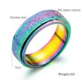thumbnail image 5 of Men's 6MM Blue/Black/Rose Gold/Rainbow Spinner Band Stainless Steel Ring Sz 5-12, 5 of 9