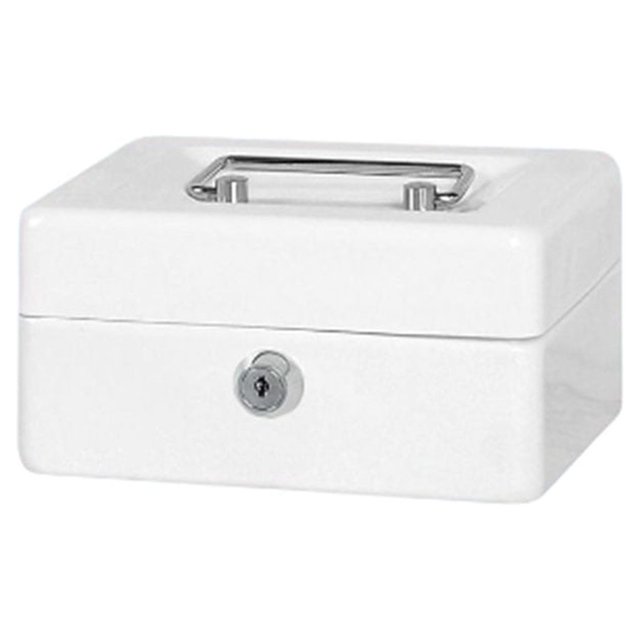 Naiovety Mini caja de dinero en efectivo con cerradura para Hotel y oficina en casa, para dormitorio, bandeja para monedas, caja de Blanco
