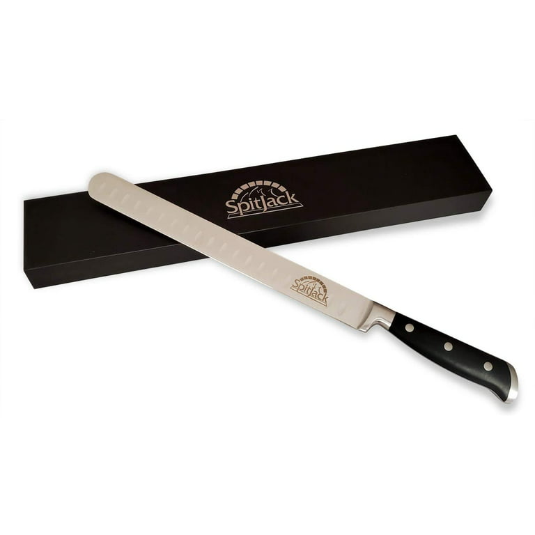SpitJack BBQ Brisket, Meat Trimming, Fish Fillet and Butcher's Kitchen Boning Knife - 6 inch Curved Stainless Steel Blade