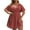 Z#1 Wine, variant on Dyfzdhu Summer Dresses For Women Plus Size Striped Print Wrap V Neck Short Sleeve A Line Dress