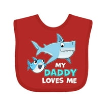 Inktastic My Daddy Loves Me with Cute Sharks Boys or Girls Baby Bib