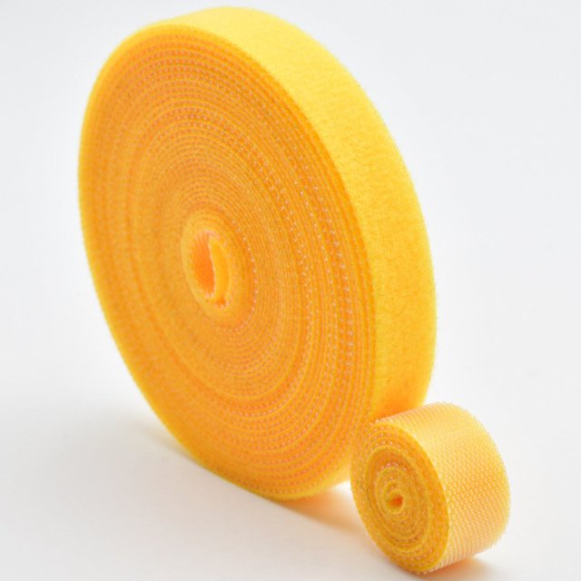 5Meter/Roll Cable Ties Reusable Loop Bundle Self Adhesive Fastener DIY Accessories Double-sided Velcro Straps Wire Management Yellow 10mm 5Meter