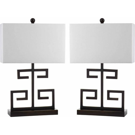 Safavieh Greek Key 25 in. H Metallic Table Lamp, Set of 2