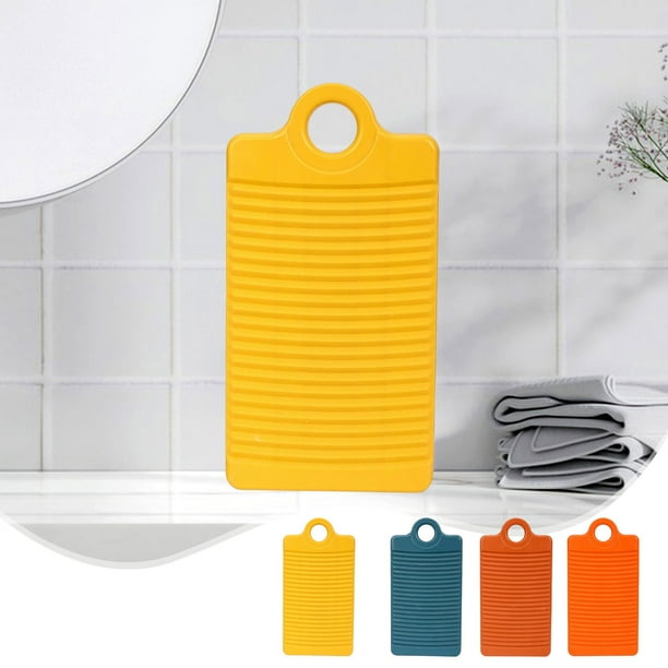 Tabla de fregar ropa de plástico | Diseño Grande y Mini | Lavamanos duradero para lavar las manos | Herramienta para limpiar ropa doméstica | Portátil | Rojo Amarillo Naranja Azul | 30,5x18x2cm | 1