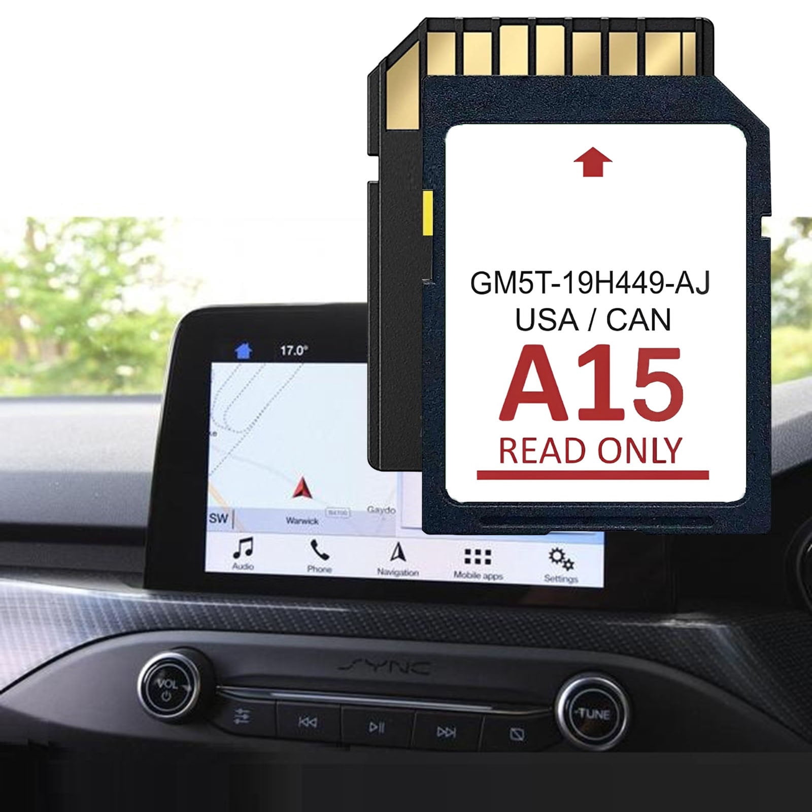 2025 Latest A15 Navigation SD Card Compatible with Ford/Lincoln, F150 Explorer Fusion Expedition Escape Edge MKC MKZ MKX Sync Navigation Accessories Update USA/Canada Maps，GM5T-19H449-AJ