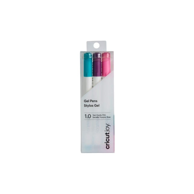 Plumas de Gel Cricut Joy 1.0mm Paquete de 3 en Verde Azulado, Morado, Rosa