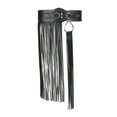 thumbnail image 1 of Women Imitation Leather Belt with Tassel Design Solid Color Adjustable Waist Belt Retro Style Clothing Accessory, 1 of 7