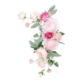 thumbnail image 1 of Guirnalda de flores artificiales para boda, arco de flores, peonías falsas, flores de seda decorativas Rosa, 1 of 9