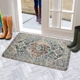 thumbnail image 5 of Boho Blue Retro Patterned Carpet Door Mat Welcome Door Mat for Front Door, Home Entrance, Yard, Floor, Patio, Non Slip Spring Summer Welcome Mat Indoor Outdoor Doormat 30"*17", 5 of 6
