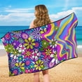 thumbnail image 3 of XYZCANDO Hippie Florals Seat Cover Towel Sweat Towels Car Seats Cover for Gym Workout Running Swimming Beach and Hiking Comfortable Stain Resistant Seat Cushion Protection, 3 of 7