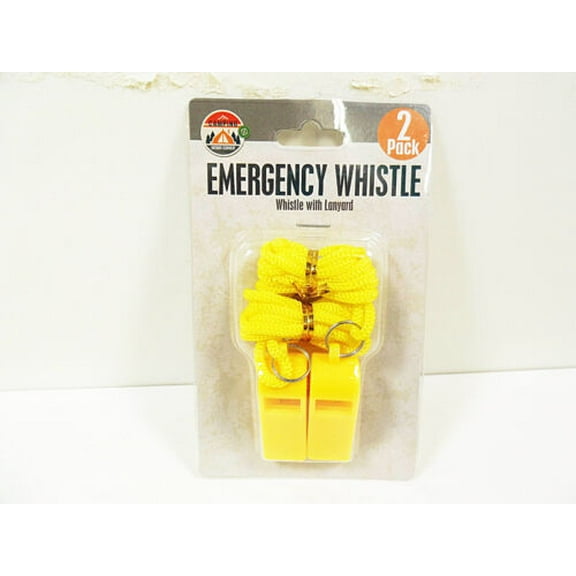 Whistle Emergency Survival Whistles Camping Hiking Sporting Yellow with Lanyard