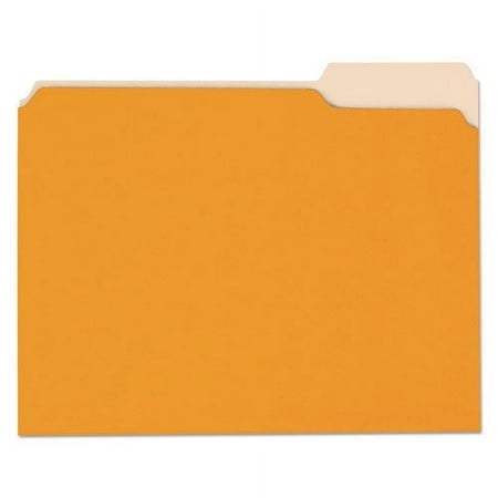 UPC: 0087547105078 | Universal® Orange File Folders  1/3 Cut Tab  Letter  100 Folders (UNV10507)