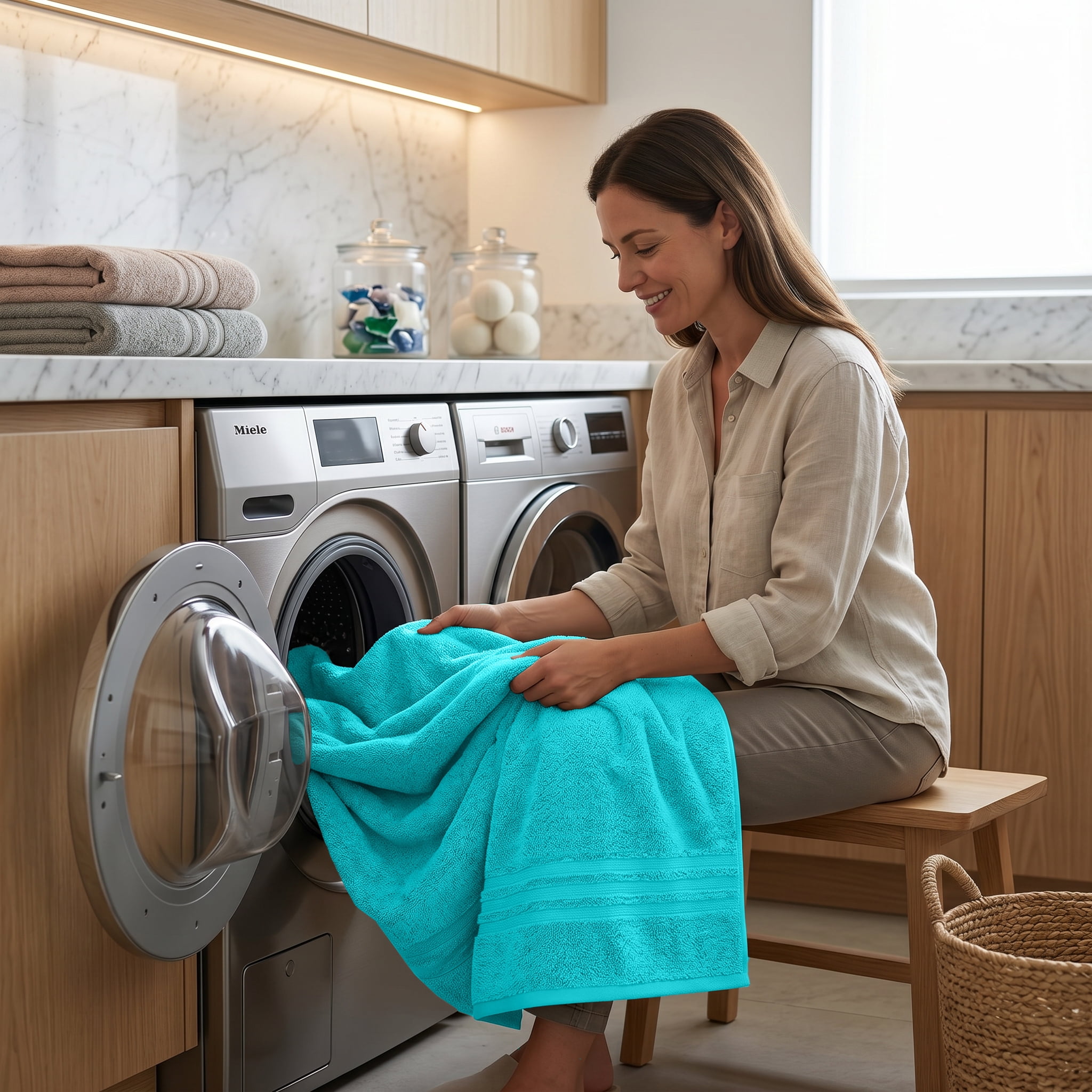 Dan River Bath Sheet 1 pack 40x80 in Soft Absorbent and Quick Dry jumbo Cotton Towel - Aqua