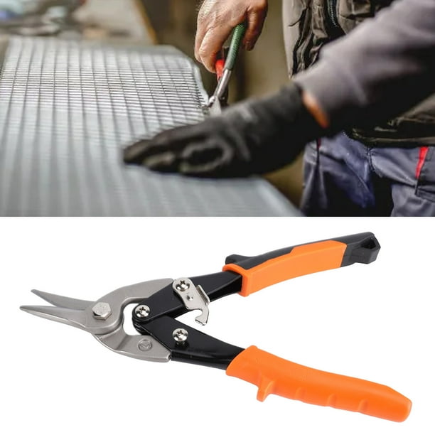 Tijeras De Aviación De Acero Cr V, Cabezal De Corte Dentado, Corte Fuerte, Corte Izquierdo, Tijeras De Aviación De 10 Pulgadas, Antideslizantes Con Orificio Para Colgar Para Uso