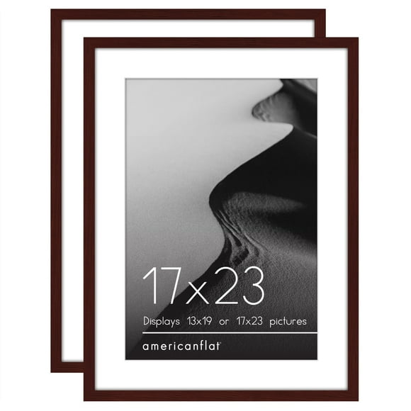 Americanflat 17x23 Picture Frame with Polished Plexiglass - Set of 2 - Use as 13x19 Frame with Mat or 17x23 Frame Without Mat - Galleria Collection - Gallery Wall Frame Set for Wall Dis