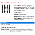thumbnail image 2 of Front and Rear Strut Coil Spring and Shock Absorber Assembly Kit - 4 Piece - Compatible with 2007 - 2012 Acura RDX 2008 2009 2010 2011, 2 of 2