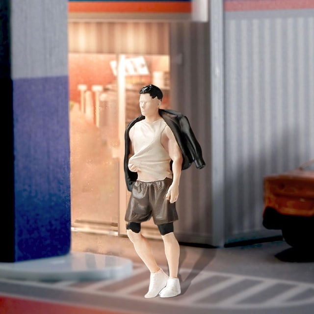 Figuras modelo 1:64, figuras en miniatura, figuras coloridas en miniatura, pequeñas figuras de resina, accesorios para proyectos de bricolaje, diseño Chico deportista