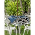 thumbnail image 4 of Outdoor Tablecloth with Umbrella Hole Zipper Spoon Knife Kitchen Round Tablecloth 54" Waterproof Outside Table Cloth Rustic Blue Grey Wooden Patio Table Cover Tablecloths for Picnic Party, 4 of 8