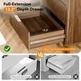 thumbnail image 2 of Ktaxon Fluted Tall 5 Drawer Dresser Solid Wood Chest of Drawers with Soft Close Slides Storage Cabinet for Bedroom Living Room Entryway Walnut, 2 of 9