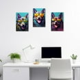 thumbnail image 4 of ZHONGYUTONG Wolf Canvas Wall Art 3 Pieces Wolf Wearing Glasses Poster Prints Abstract Colorful Animal Paintings Home Decor Framed (11.00" x 14.00" x 3PCS), 4 of 6