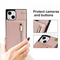 thumbnail image 6 of Allytech for iPhone 14 Plus 2022 Case with Crossbody Strap, PU Leather Stand Wallet Purse Case with Credit Card Slots Zipper Pocket Detachable Shoulder Strap Case for iPhone 14 Plus 6.7", Rosegold, 6 of 12