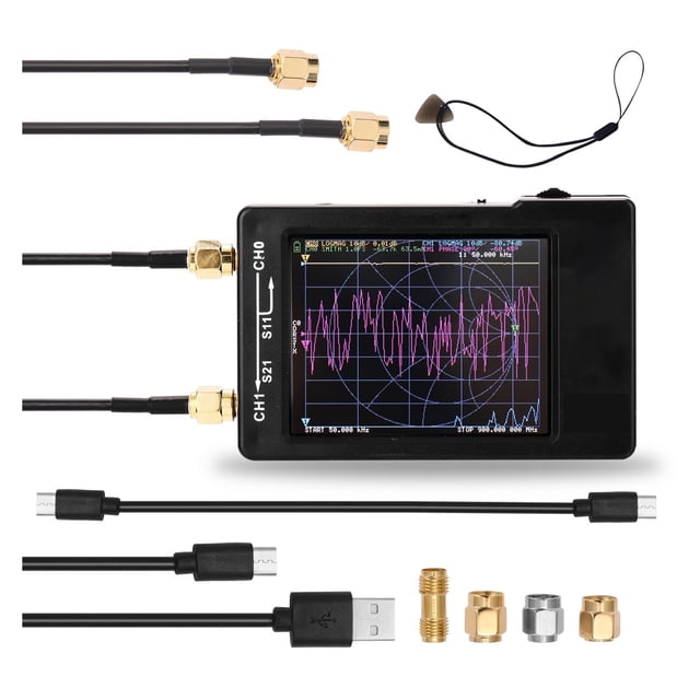 Vector Network Analyzer 50KHz-900MHz Digital Display Touching Screen Shortwave MF HF VHF UHF Antenna Analyzer Standing Wave ,Multiple Functions