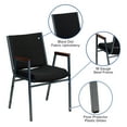 thumbnail image 6 of Flash Furniture HERCULES Series Heavy Duty Black Dot Fabric Stack Chair with Arms, 6 of 11