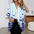 thumbnail image 2 of Hpapadks Kimono Cardigans for Women Stylish Butterflies Print Vacations Layering 3/4 Sleeve Open Front Coverups Womens Beach Cover Up, 2 of 4