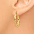 thumbnail image 3 of 14K Satin and Polished Scalloped Edge Hoop Earrings 14k Yellow Gold Earrings, 3 of 4