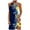 Yellow, variant on Honeeladyy Summer Midi Dresses for Women Hollow Out O Neck Sleeveless Print Dresses A Line Beach Dresses Pink XXXL
