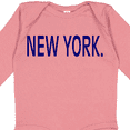 thumbnail image 4 of Inktastic New York in Blue Text Boys or Girls Long Sleeve Baby Bodysuit, 4 of 5