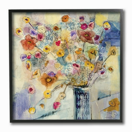 - The Stupell Home Decor Collection Painted Flowers Line Drawing Framed Wall Art